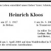 Kloos Heinrich 1917-2008Todesanzeige